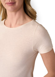 MAGLIA MANICA CORTA CON LINO SCOLLO BARCHETTA