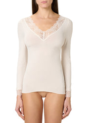 MAGLIA LIGHT CASHMERE SCOLLO "V" PIZZO