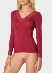 MAGLIA LIGHT CASHMERE SCOLLO "V" PIZZO
